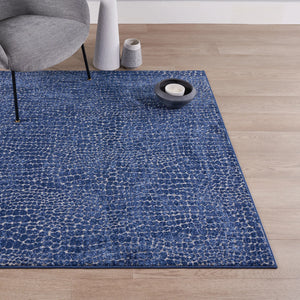 Peau de serpent bleu indigo